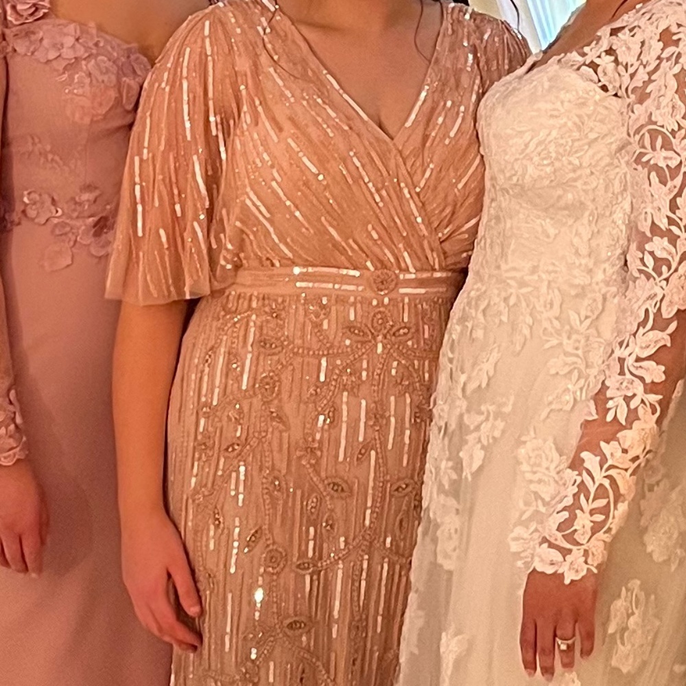 Mac Duggal Beaded Cape gown